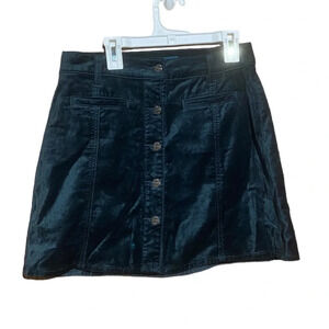 7 For All‎ Mankind Green Mini Button Up Skirt With Pockets Size 26